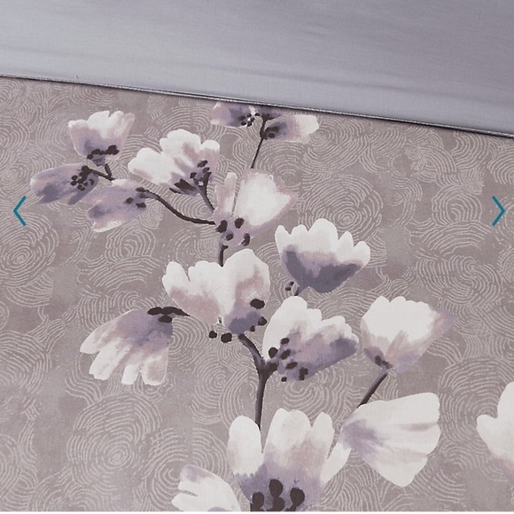 NWT N Natori King/California King Duvet Cover Set Indigo Sakura Blossom - Picture 4 of 13